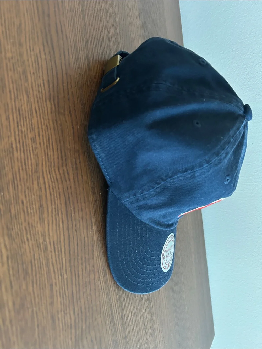 Mitchell & Ness BOSTON Navy Dad Hat with Red 'B' Patch